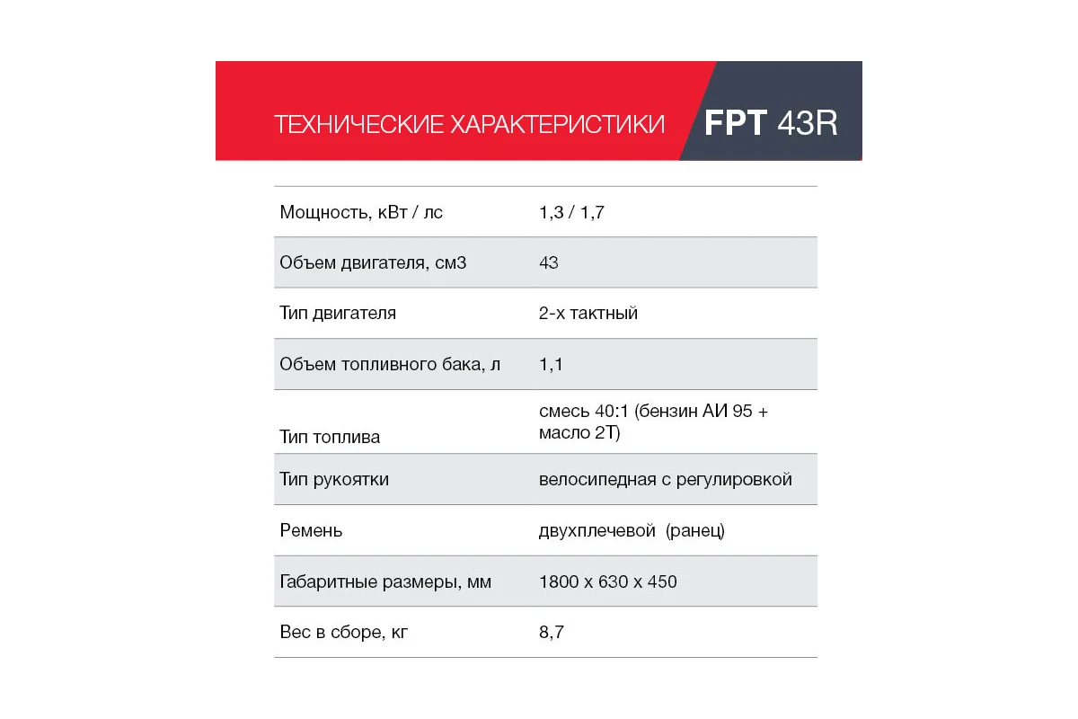 Бензотриммер FUBAG FPT 43R 41047