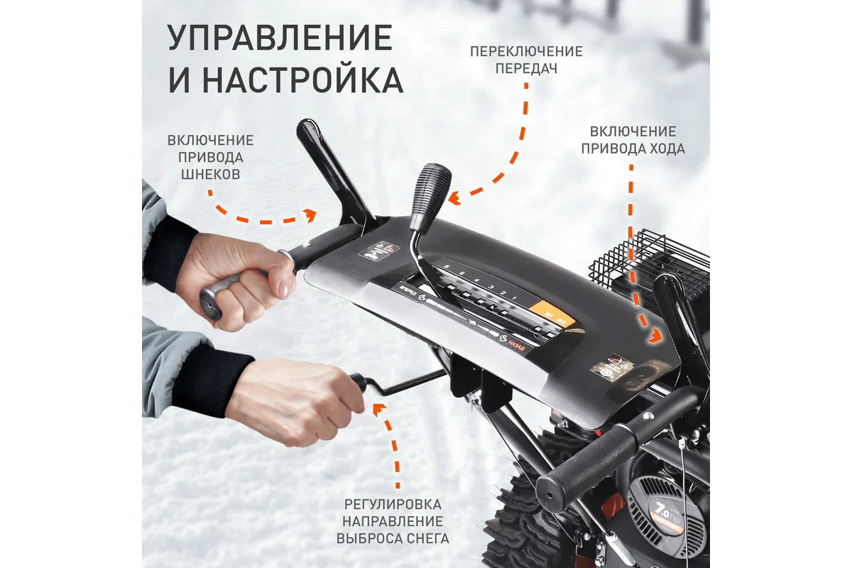 Снегоуборщик Patriot PS 707 E двигатель 7 л.с, до -25 с, 212 сс, 426109727