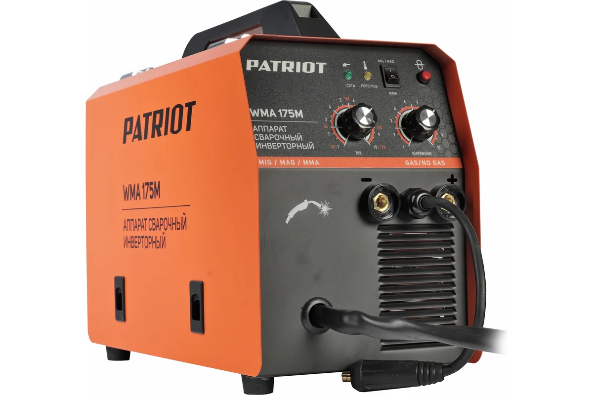 Сварочный инверторный полуавтомат PATRIOT WMA 175M MIG/MAG/MMA, полуавтоматическая сварка в среде 605302150