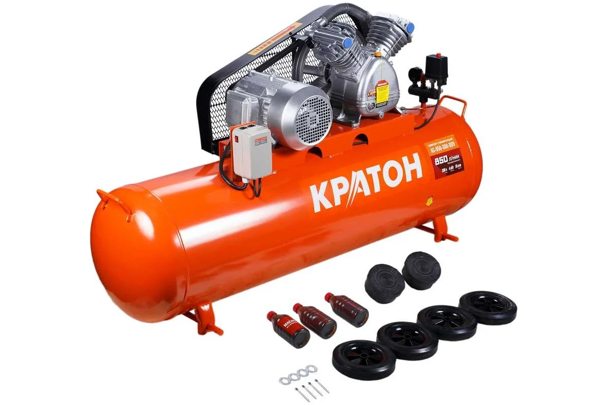 Масляный компрессор с ременным приводом Кратон AC-850-300-BDV 3 01 01 045