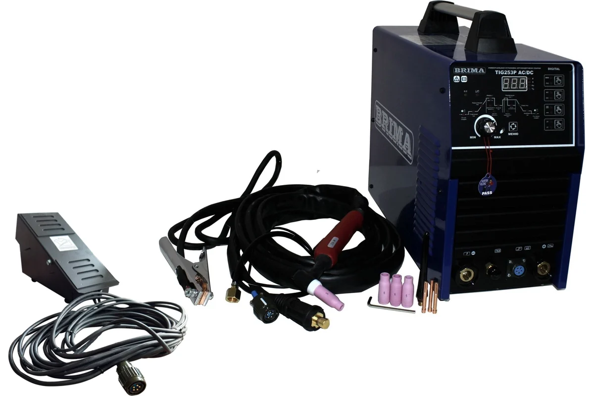 Инверторная установка Brima tig-253p ac/dc digital 220 в, педаль в комплекте НП000001431
