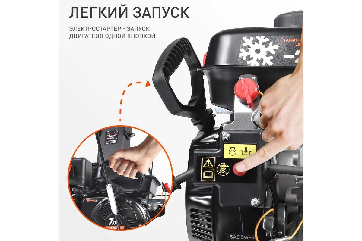 Снегоуборщик Patriot PS 707 E двигатель 7 л.с, до -25 с, 212 сс, 426109727