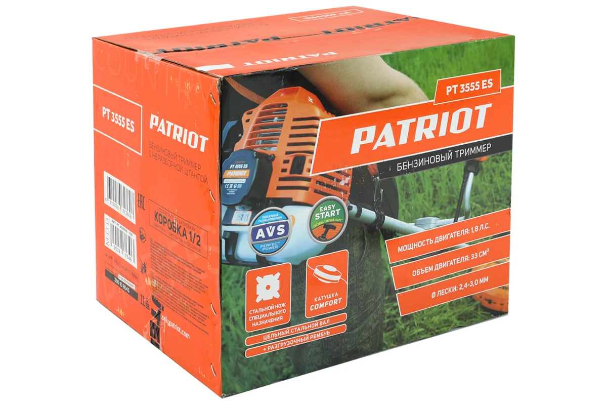 Бензиновый триммер PATRIOT с неразборной штангой PT 3555ES Country 250108036