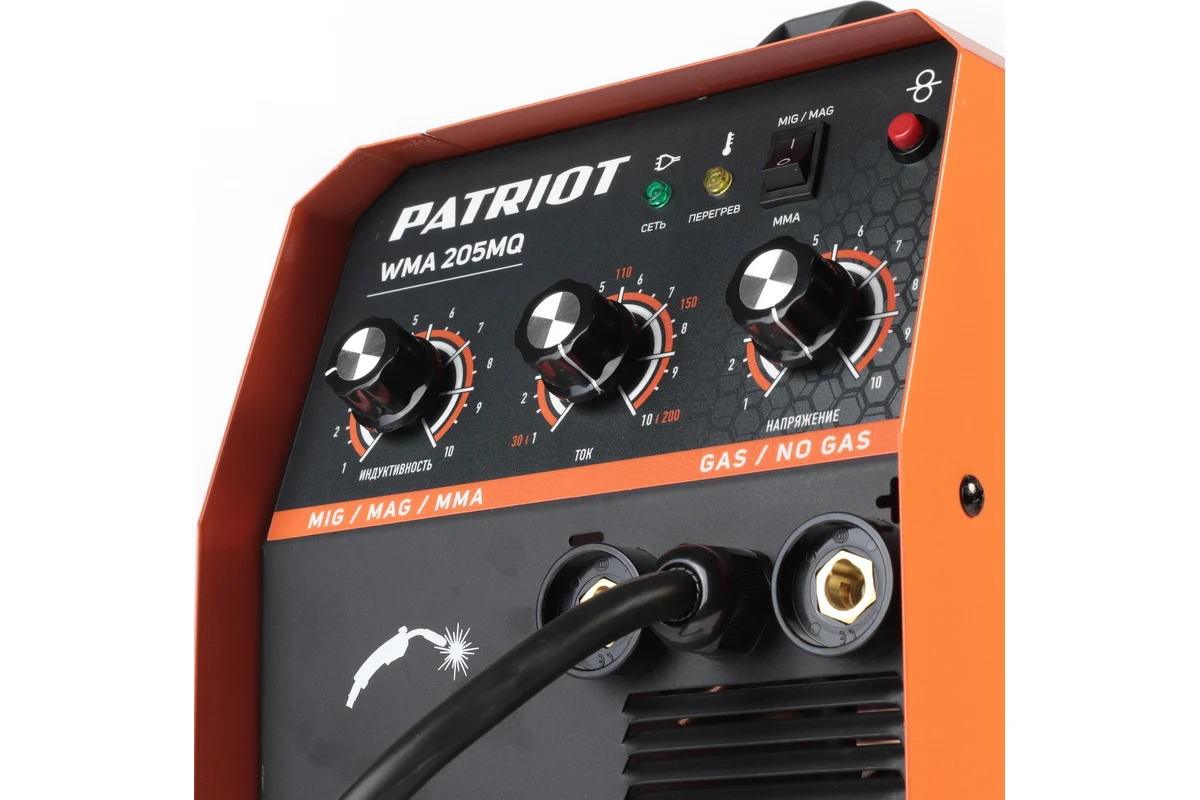 Сварочный инверторный полуавтомат PATRIOT WMA 205MQ MIG/MAG/MMA, полуавтоматическая сварка в среде 605302155