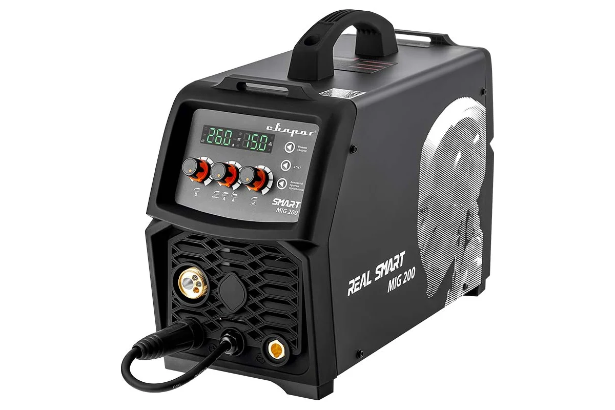 Сварочный инвертор Сварог MIG 200 REAL SMART N2A5 Black, маска+краги 98557