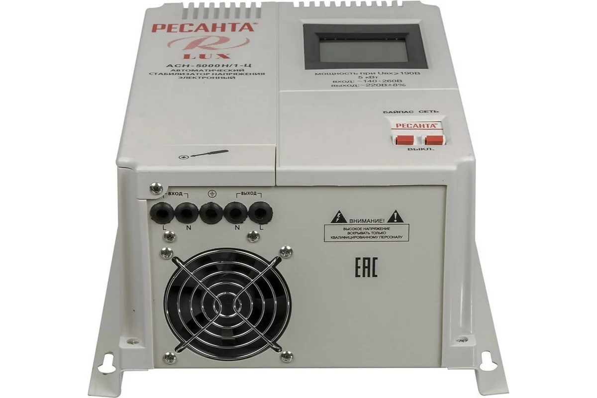 Однофазный стабилизатор напряжения Ресанта АСН 5000 Н/1-Ц Lux 63/6/16