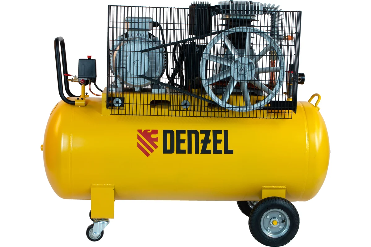 Воздушный компрессор Denzel BCI5500-T/200 ременной привод, 5,5 кВт, 200 литров, 850 л/мин 58128