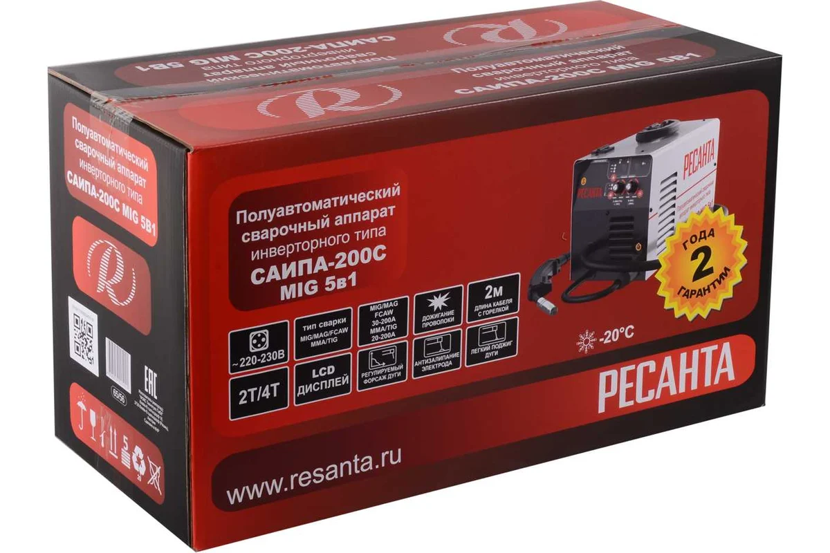 Сварочный полуавтомат Ресанта САИПА-200C MIG 5в1 65/56