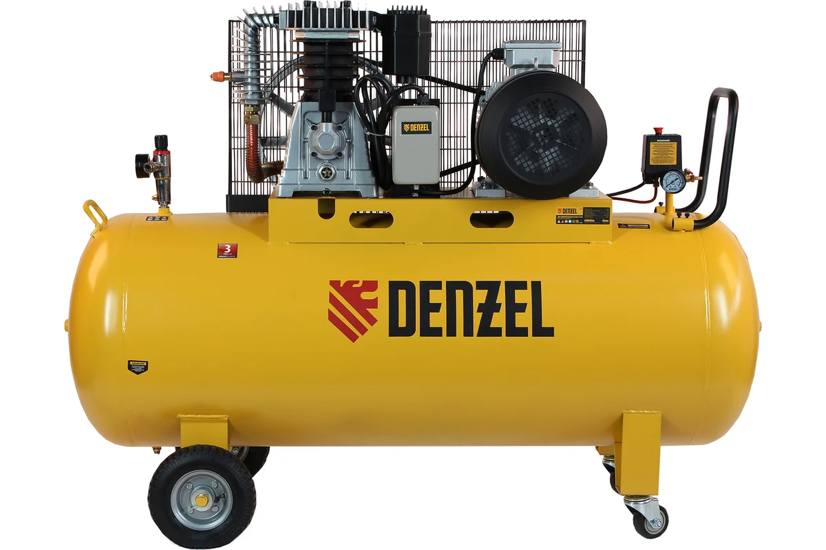 Воздушный компрессор Denzel BCI5500-T/270 ременной привод, 5,5 кВт, 270 литров, 850 л/мин 58129