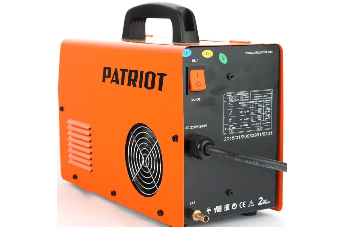 Инверторный сварочный аппарат PATRIOT WMA 185ALM MIG/MAG/MMA 605301860